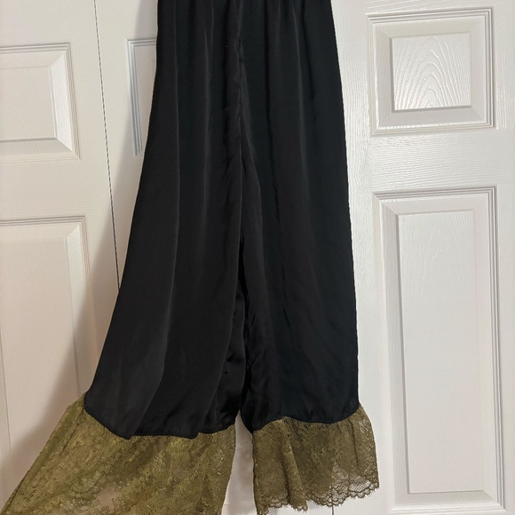 TWO PAIRS - Intimately Free FREE PEOPLE Wide Leg Cropped Satin Pajama Pants - Picture 2 of 10